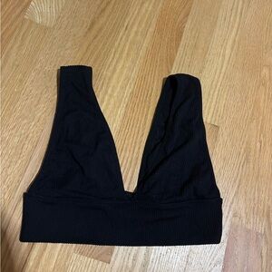 Garage Black Ribbed Bralette